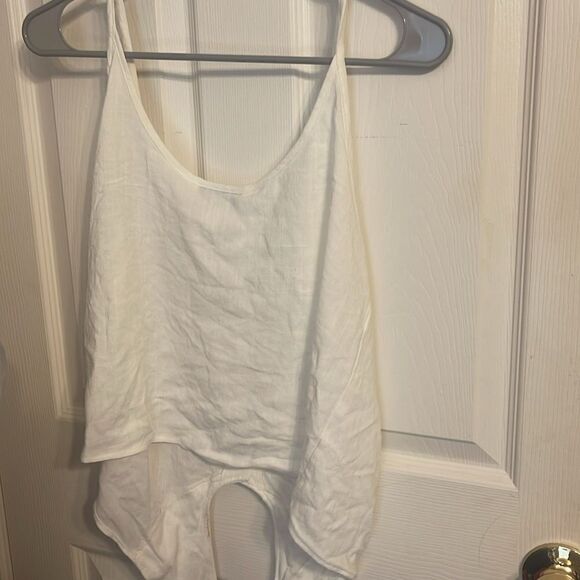 NWT TopShop Polly Tie -Front Button up crop top camisole size 10 - Picture 5 of 6